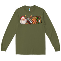 Army Green coffee cup santa cassette cookie Long Sleeve Tee - FaDigitalArtStudio