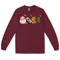 Burgundy coffee cup santa cassette cookie Long Sleeve Tee - FaDigitalArtStudio