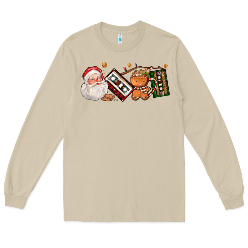 Coffee Cup Santa Cassette Cookie Long Sleeve Tee by FaDigitalArtStudio | Teevron