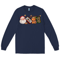 Navy coffee cup santa cassette cookie Long Sleeve Tee - FaDigitalArtStudio