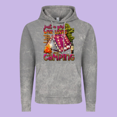 Just A Girl Who Loves Camping Vintage Hoodie Designed By Texasbilliewilder