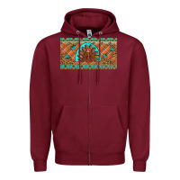 Burgundy Thanksgiving Turkey Zipper Hoodie - Artiststas