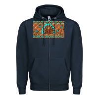 Navy Thanksgiving Turkey Zipper Hoodie - Artiststas