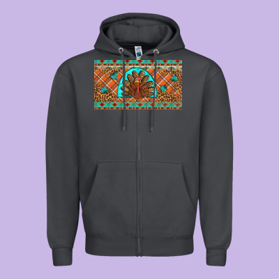 Thanksgiving Turkey Zipper Hoodie Designed By Artiststas