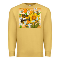 Antique Gold bee happy Premium Sweatshirt - MaliasSmallBusiness