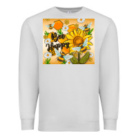 Dove Grey bee happy Premium Sweatshirt - MaliasSmallBusiness