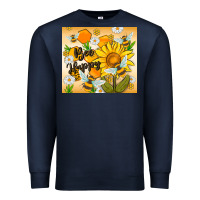 Navy bee happy Premium Sweatshirt - MaliasSmallBusiness