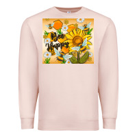 Pale Pink bee happy Premium Sweatshirt - MaliasSmallBusiness
