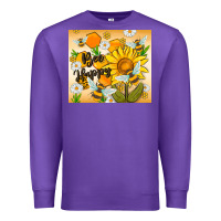 Purple bee happy Premium Sweatshirt - MaliasSmallBusiness