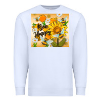 White bee happy Premium Sweatshirt - MaliasSmallBusiness