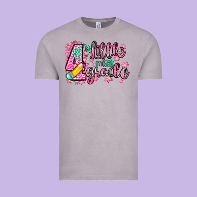 Little Miss 4th Grade Vintage Tee Designed By Zillion Design Studio