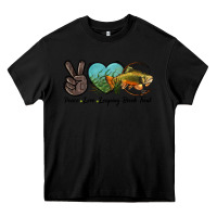 Black Peace Love Leaping Brook Trout Heavy Core Tee - LillyAllenDesigns