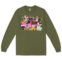 Army Green easter day farm animals truck Long Sleeve Tee - RacoonDesign