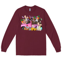 Burgundy easter day farm animals truck Long Sleeve Tee - RacoonDesign