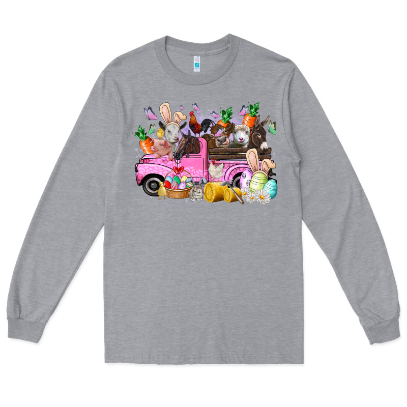 Easter Day Farm Animals Truck Long Sleeve Tee by RacoonDesign | Teevron