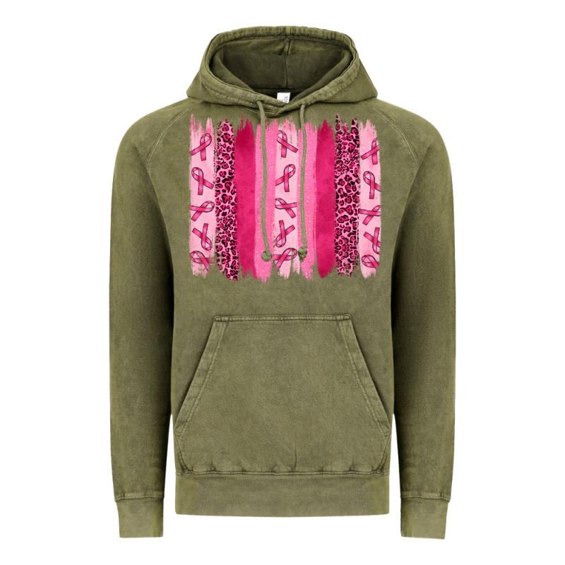 Breast Cancer Brushstrokes Vintage Hoodie by RanaPortraitStore | Teevron