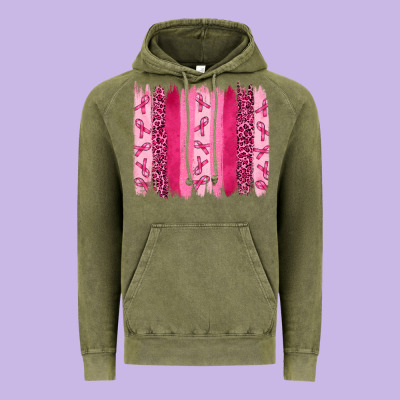 Breast Cancer Brushstrokes Vintage Hoodie Designed By Ranaportraitstore