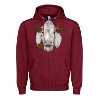 Burgundy simmental Zipper Hoodie - JahusDesignShop