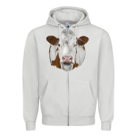 Dove Grey simmental Zipper Hoodie - JahusDesignShop