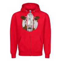 Red simmental Zipper Hoodie - JahusDesignShop