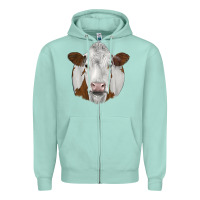 Seafoam simmental Zipper Hoodie - JahusDesignShop