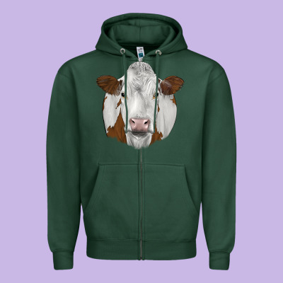 Simmental Zipper Hoodie Designed By Jahusdesignshop