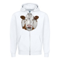 White simmental Zipper Hoodie - JahusDesignShop