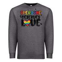 Charcoal Heather everyone deserves love Premium Sweatshirt - MaliasSmallBusiness