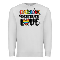 Dove Grey everyone deserves love Premium Sweatshirt - MaliasSmallBusiness