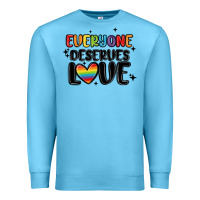 Ocean Blue everyone deserves love Premium Sweatshirt - MaliasSmallBusiness