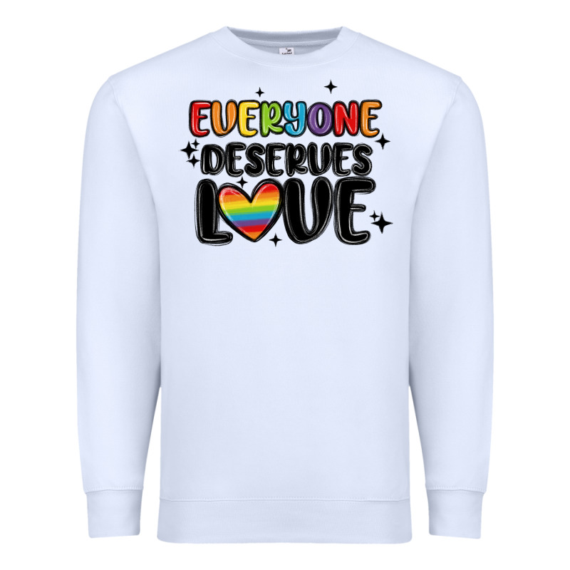 Everyone Deserves Love Premium Sweatshirt by MaliasSmallBusiness | Teevron