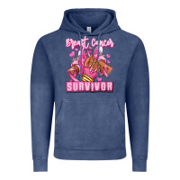 Vintage Denim Breast Cancer survivor afro girl sneakers Vintage Hoodie - RanaPortraitStore