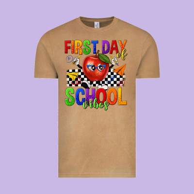 First Day Of School Vibes Vintage Tee Designed By Texasbilliewilder
