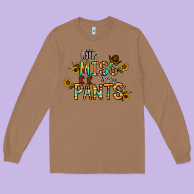 Little Mıss Sassy Pants Long Sleeve Tee Designed By Cowhidedigitalart