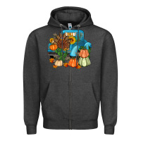 Charcoal Heather Thanksgiving turkey truck Zipper Hoodie - Artiststas