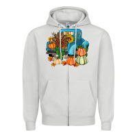 Dove Grey Thanksgiving turkey truck Zipper Hoodie - Artiststas
