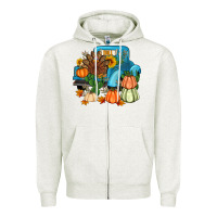 Oatmeal Heather Thanksgiving turkey truck Zipper Hoodie - Artiststas