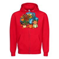Red Thanksgiving turkey truck Zipper Hoodie - Artiststas