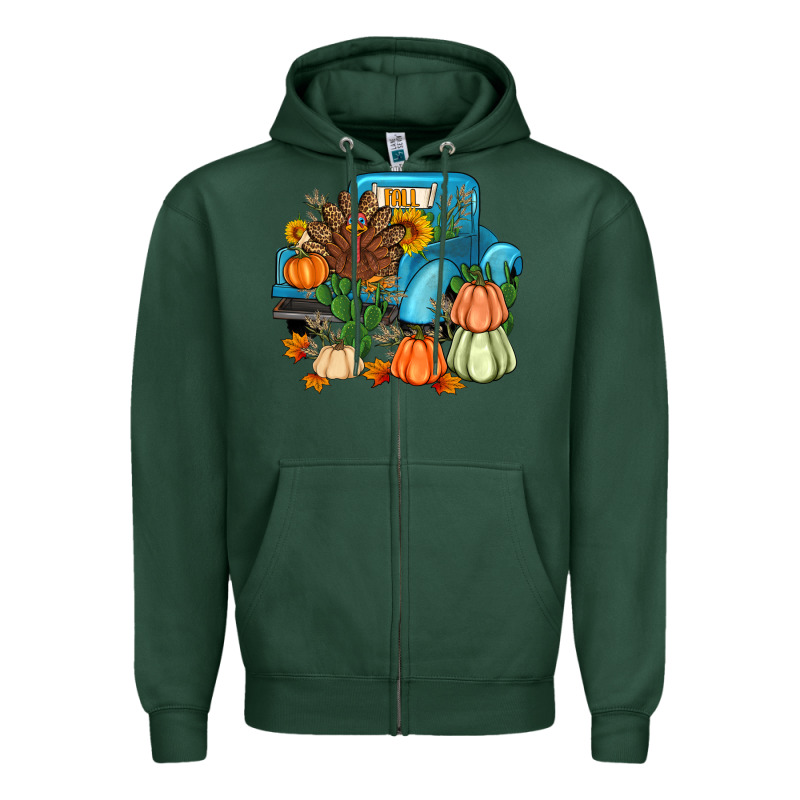 Thanksgiving Turkey Truck Zipper Hoodie by Artiststas | Teevron