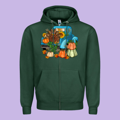 Thanksgiving Turkey Truck Zipper Hoodie Designed By Artiststas