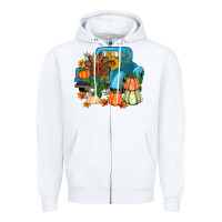 White Thanksgiving turkey truck Zipper Hoodie - Artiststas