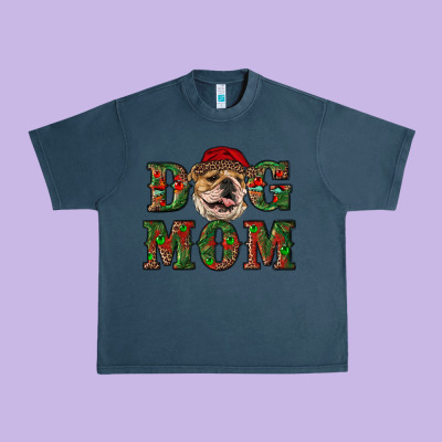 English Bulldog Mom Christmas Urban Heavy Tee Designed By Ranaportraitstore