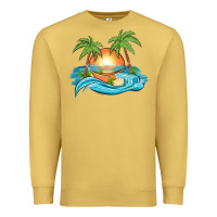 Antique Gold sunset beach scene Premium Sweatshirt - MaliasSmallBusiness