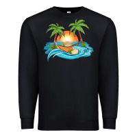 Black sunset beach scene Premium Sweatshirt - MaliasSmallBusiness