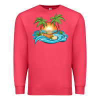 Cardinal sunset beach scene Premium Sweatshirt - MaliasSmallBusiness