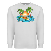 Dove Grey sunset beach scene Premium Sweatshirt - MaliasSmallBusiness