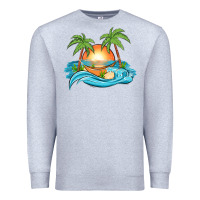 Heather Grey sunset beach scene Premium Sweatshirt - MaliasSmallBusiness