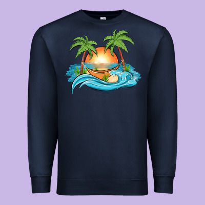 Sunset Beach Scene Premium Sweatshirt Designed By Maliassmallbusiness