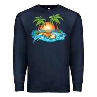 Navy sunset beach scene Premium Sweatshirt - MaliasSmallBusiness