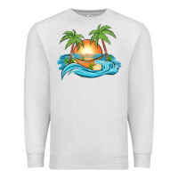 Oatmeal Heather sunset beach scene Premium Sweatshirt - MaliasSmallBusiness